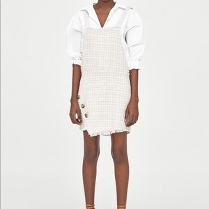 Zara Pastel Tweed Pinafore Dress NWT